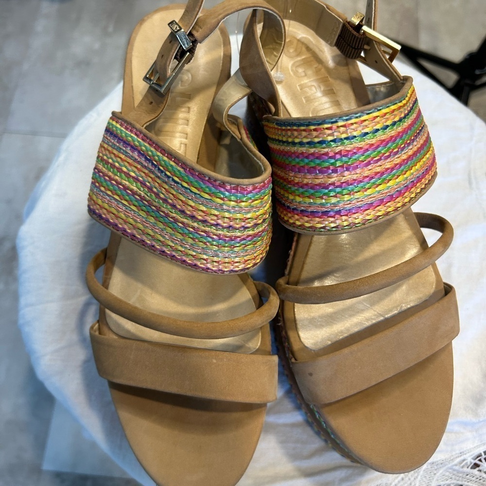 Shultz Rainbow Braided Platform Wedge Sandals | Size 10